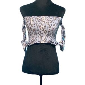 Ocean Drive Ribbed Cheetah Print Tube Top - Size Medium